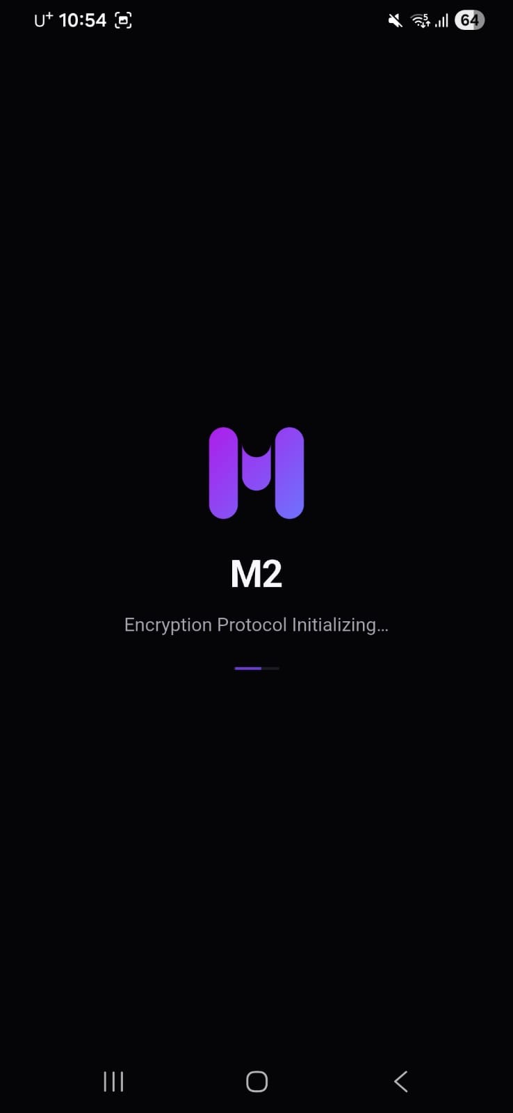 M2 startup screen while encryption components initialize